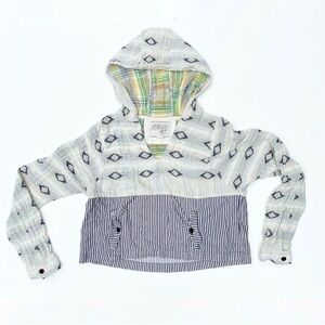 Ace & Jig Patterned Hoodie in Gray and Cream